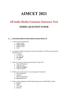 Download Model Paper