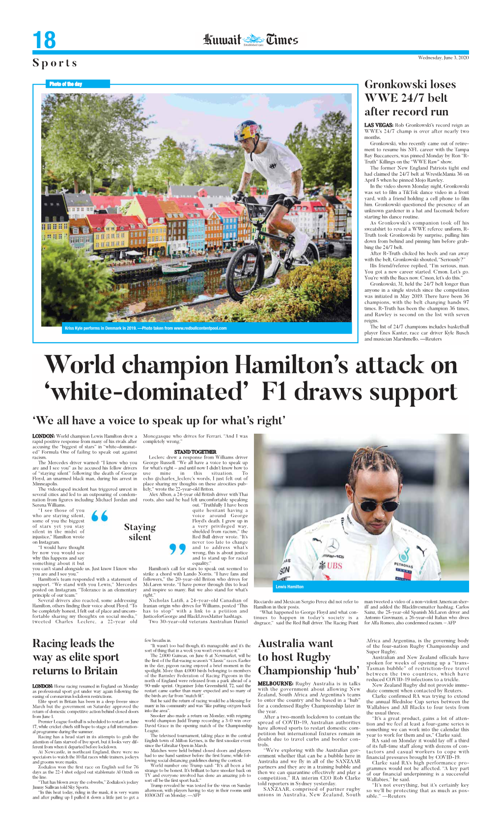 World Champion Hamilton's Attack On