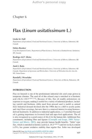 Flax (Linum Usitatissimum L.)