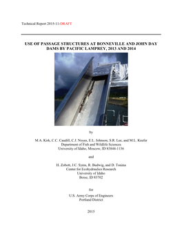 Use of Passage Structures at Bonneville and John Day Dams by Pacific Lamprey, 2013 and 2014