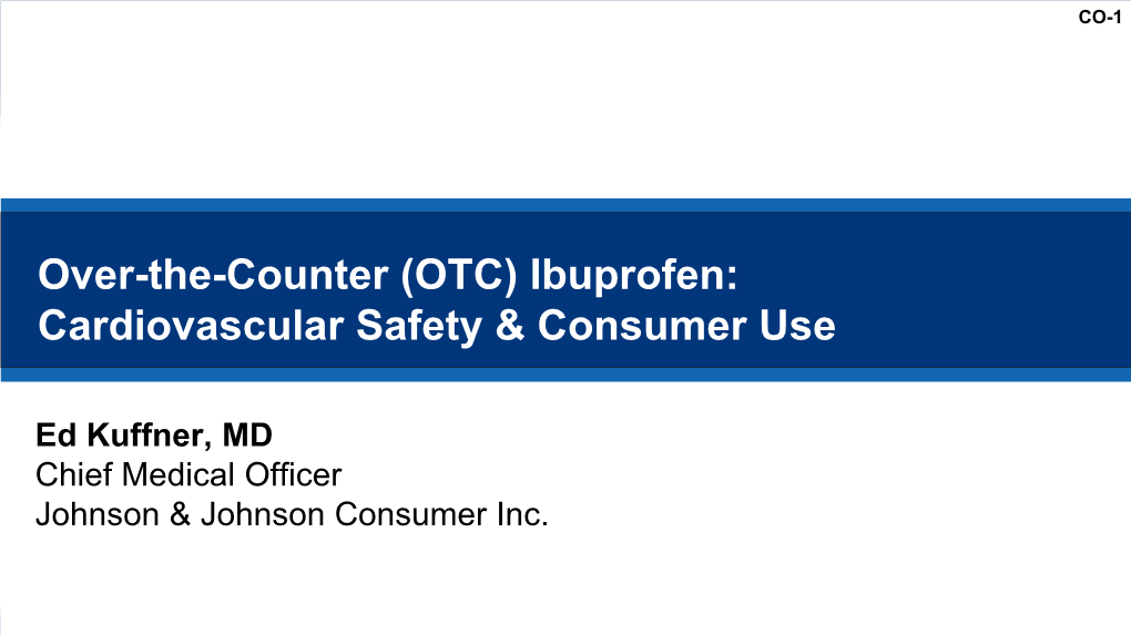 Over-The-Counter (OTC) Ibuprofen: Cardiovascular Safety & Consumer