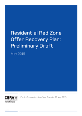Residential Red Zone Offer Recovery Plan Preliminary Draft