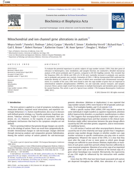 Mitochondrial and Ion Channel Gene Alterations in Autism☆