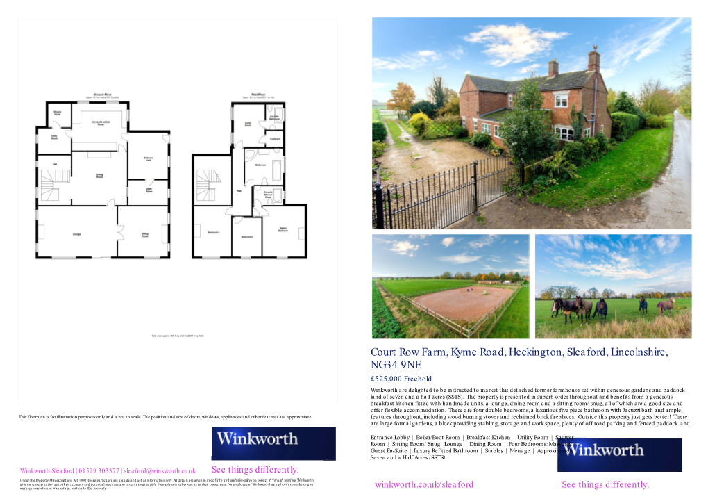 Court Row Farm, Kyme Road, Heckington, Sleaford, Lincolnshire