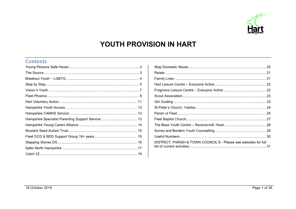 Youth Provision in Hart