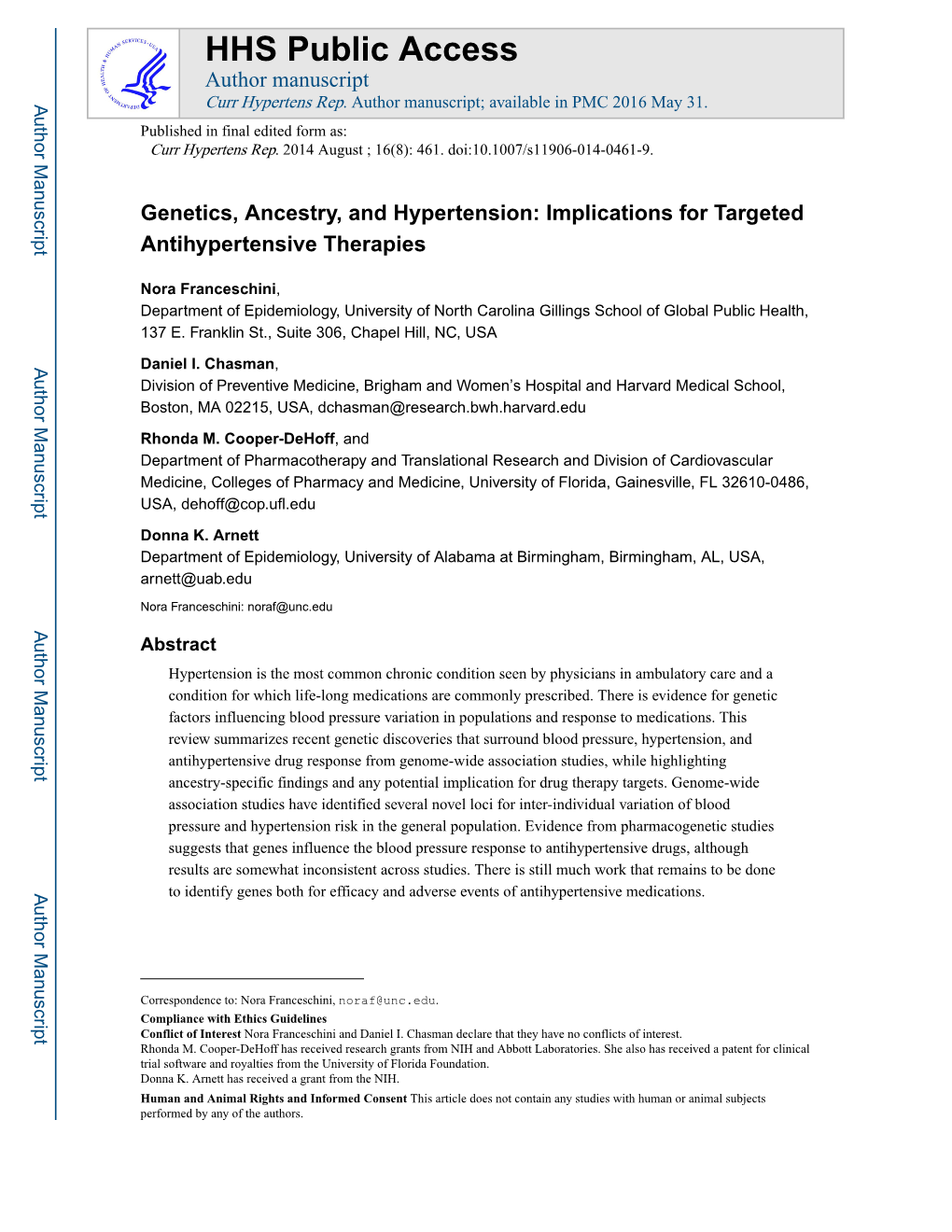 Genetics, Ancestry, and Hypertension: Implications for Targeted Antihypertensive Therapies