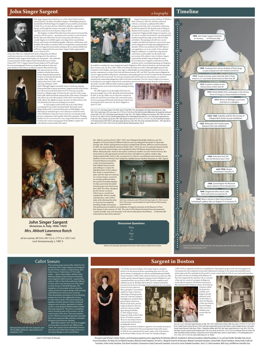 John Singer Sargent a Biography Timeline