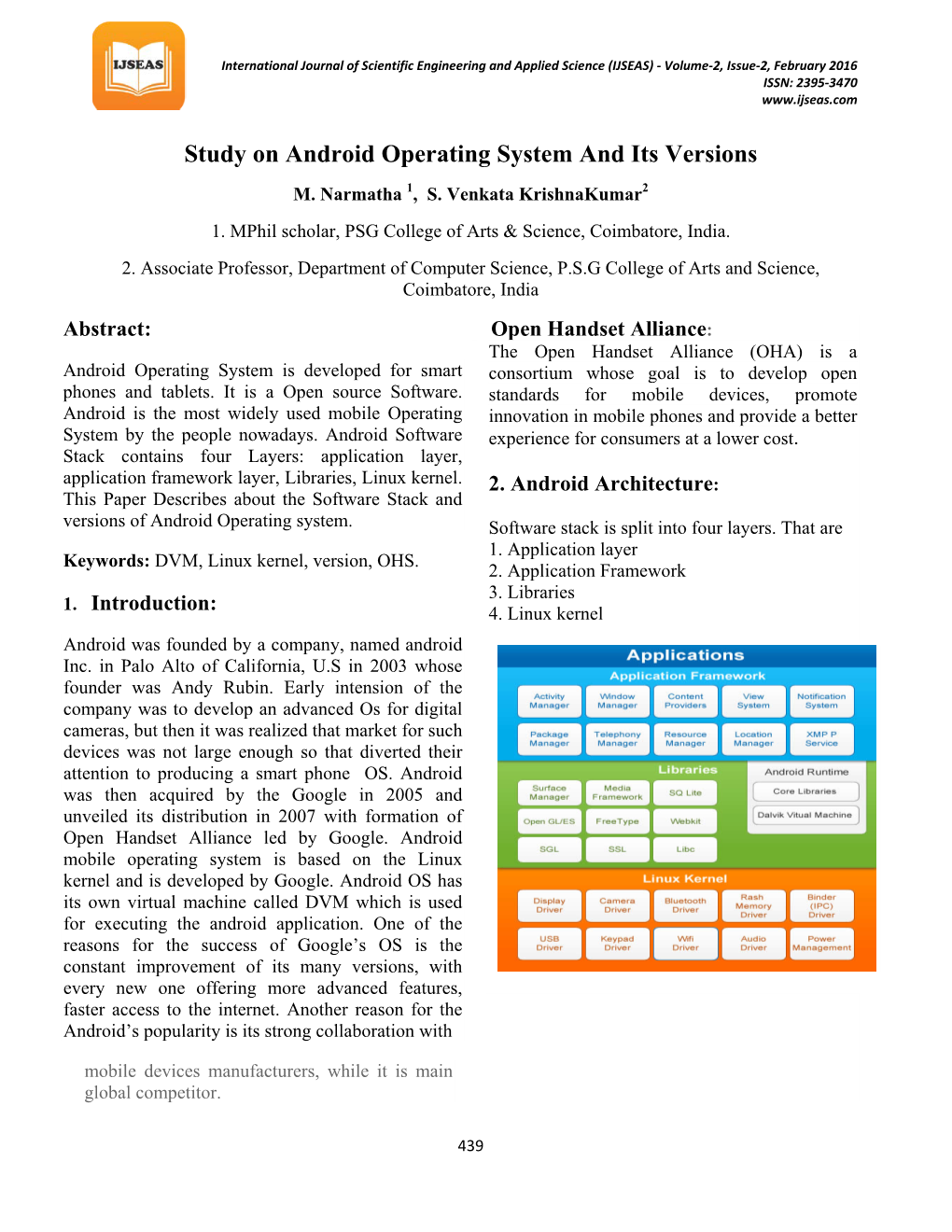 Study on Android Operating System and Its Versions M