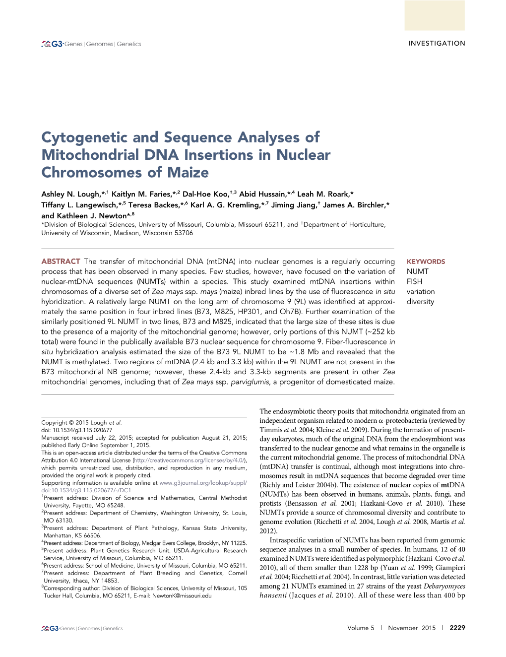 Cytogenetic and Sequence Analyses of Mitochondrial DNA Insertions in Nuclear Chromosomes of Maize