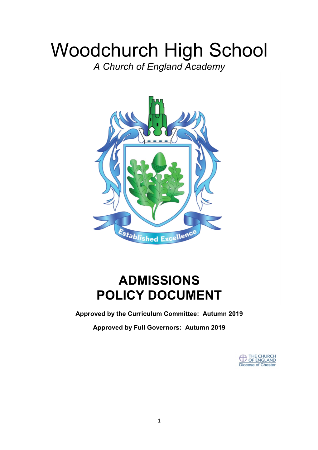 Admissions Policy (September 2021)