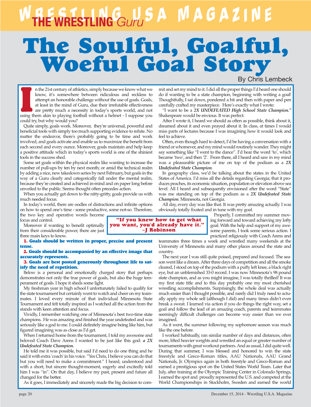 The Soulful, Goalful, Woeful Goal Story by Chris Lembeck