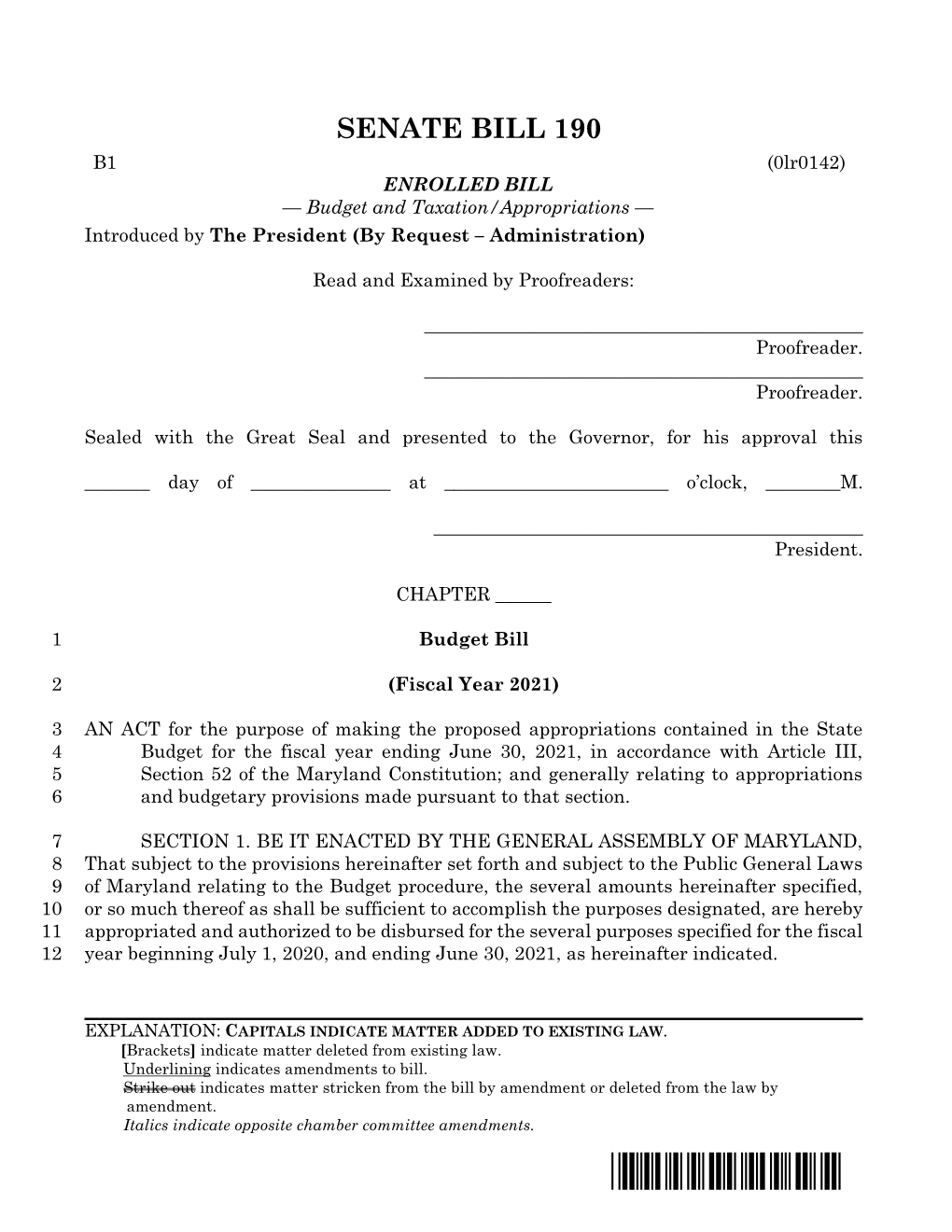 Senate Bill 190 Enrolled