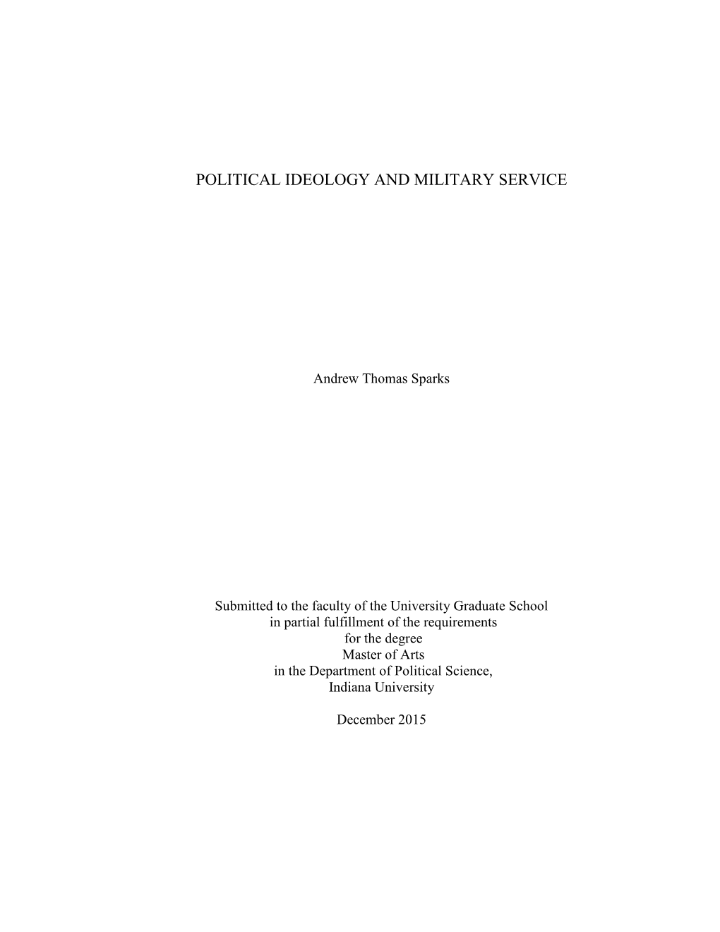 Political Ideology and Military Service