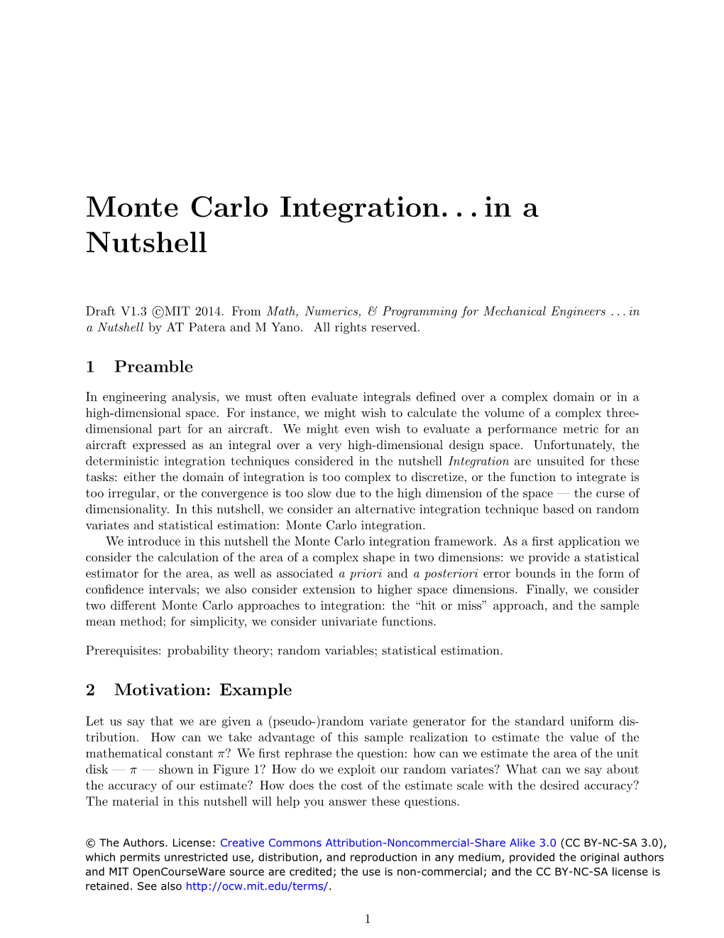 Monte Carlo Integration...In a Nutshell