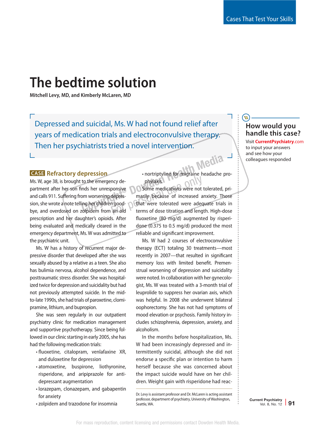 The Bedtime Solution Mitchell Levy, MD, and Kimberly Mclaren, MD