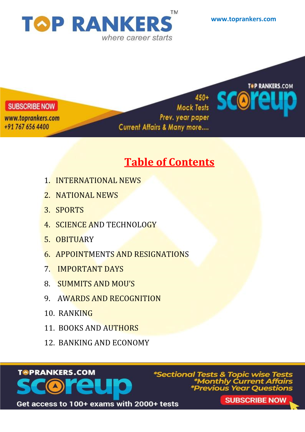 Table of Contents