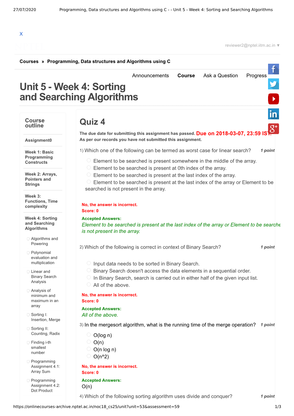 Unit 5 - Week 4: Sorting and Searching Algorithms