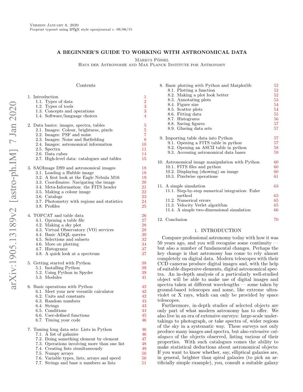 Arxiv:1905.13189V2 [Astro-Ph.IM] 7 Jan 2020 6.1