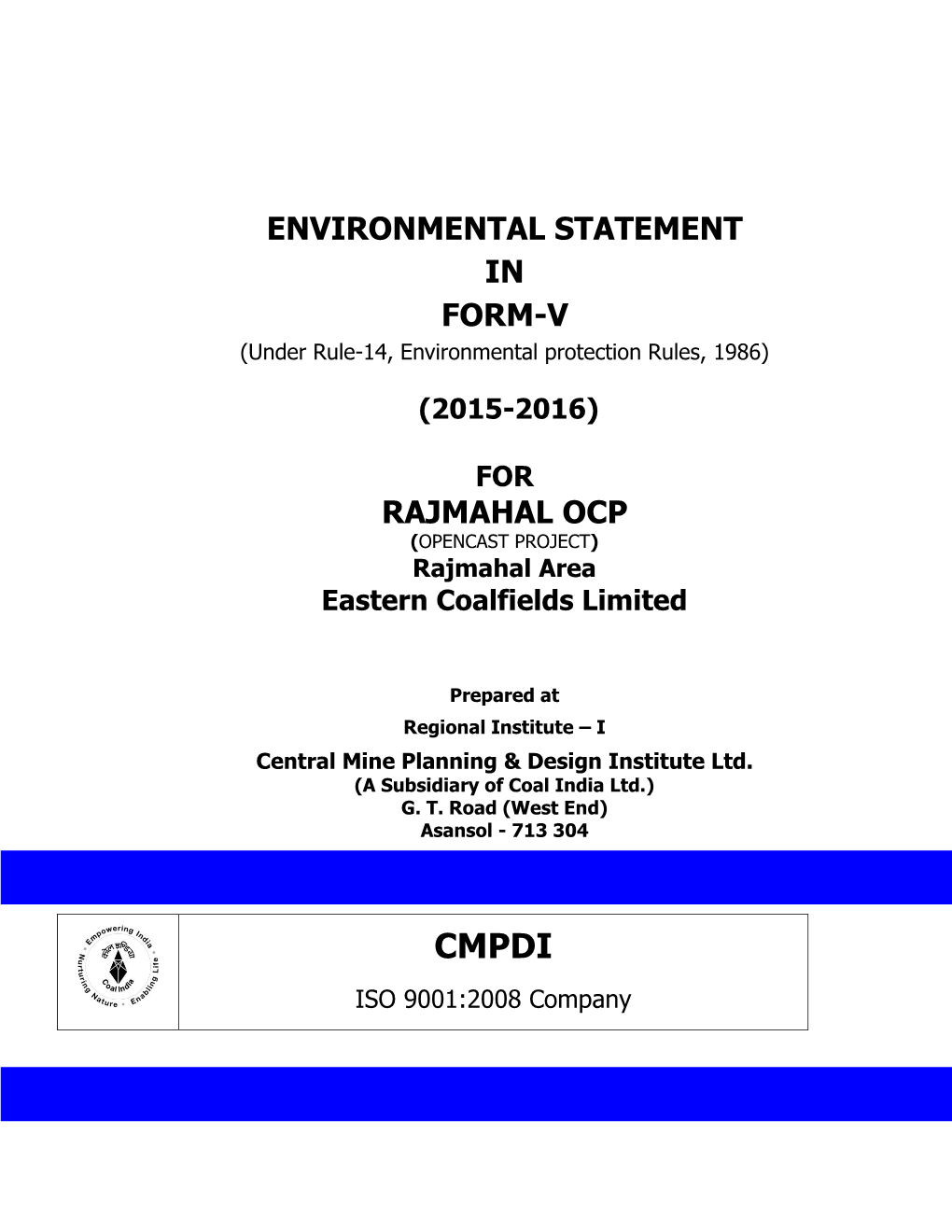 Environmental Statement in Form-V Rajmahal