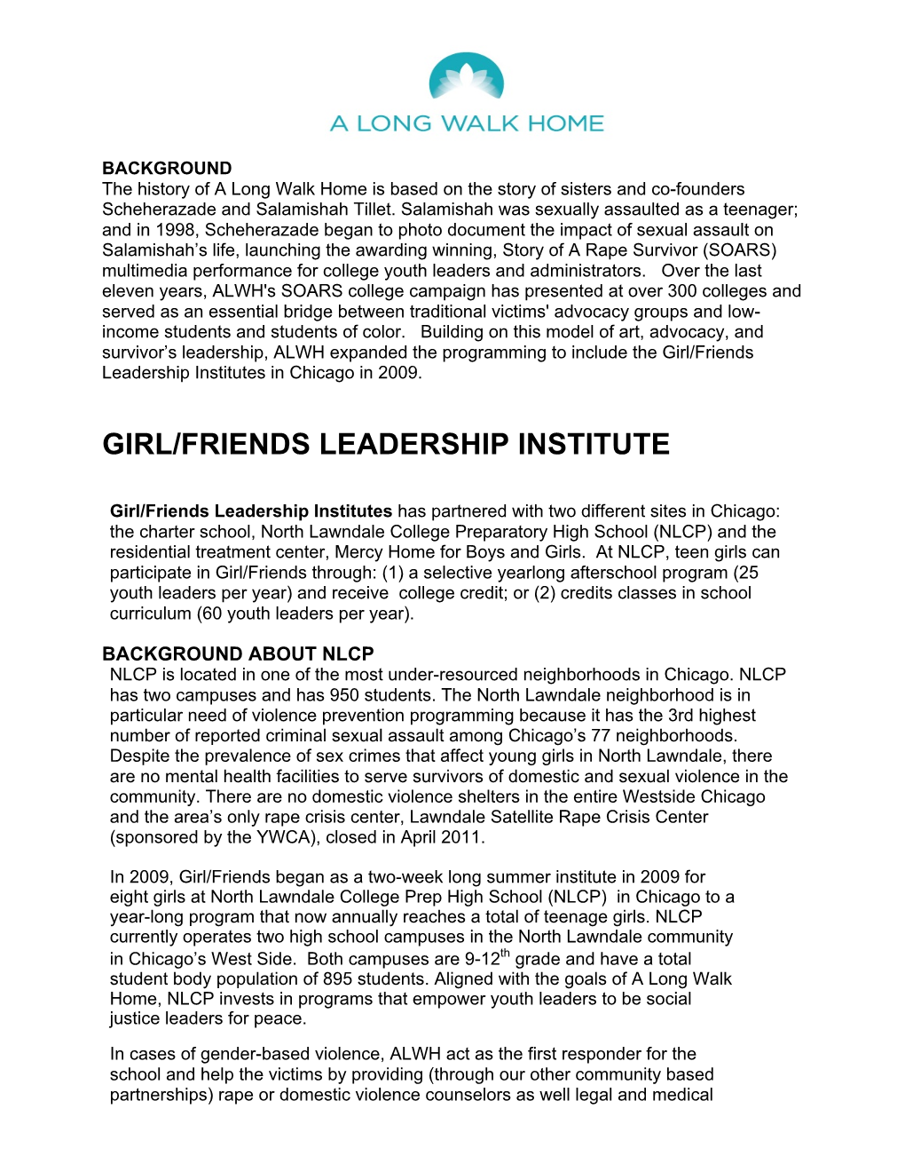 Girl/Friends Leadership Institutes in Chicago in 2009