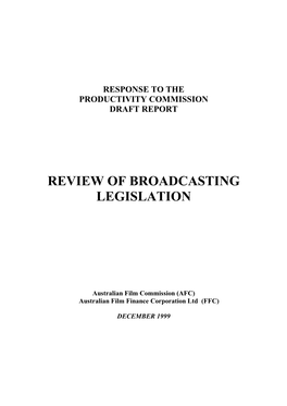 Review of Broadcasting Legislation