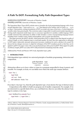 A Path to DOT: Formalizing Fully Path-Dependent Types