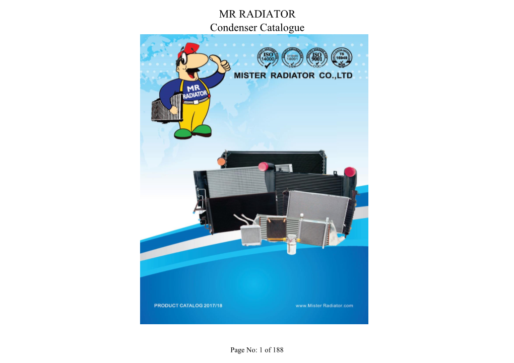 MR RADIATOR Condenser Catalogue