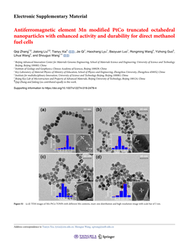 Antiferromagnetic Element Mn Modified Ptco Truncated Octahedral Nanoparticles with Enhanced Activity and Durability for Direct Methanol Fuel Cells