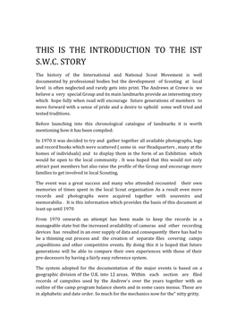 This Is the Introduction to the Ist S.W.C. Story