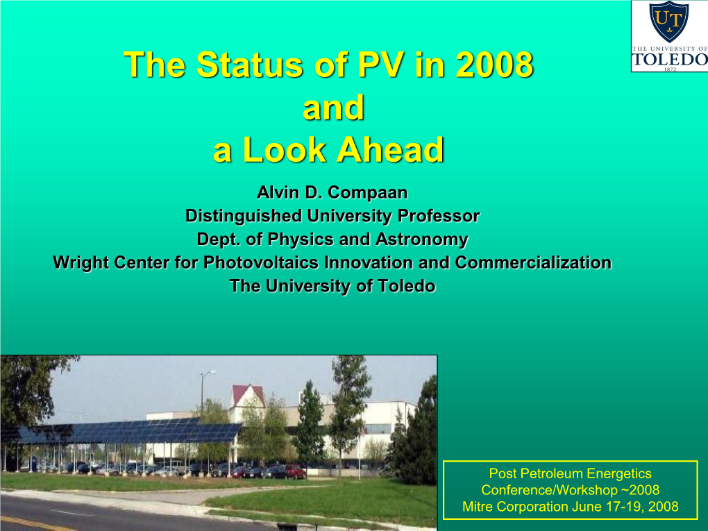 Photovoltaic Technologies: a Review of the Current State-Of-The-Art in PV