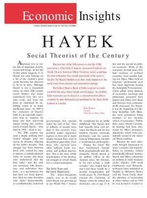 HAYEK Social Theorist of the Century