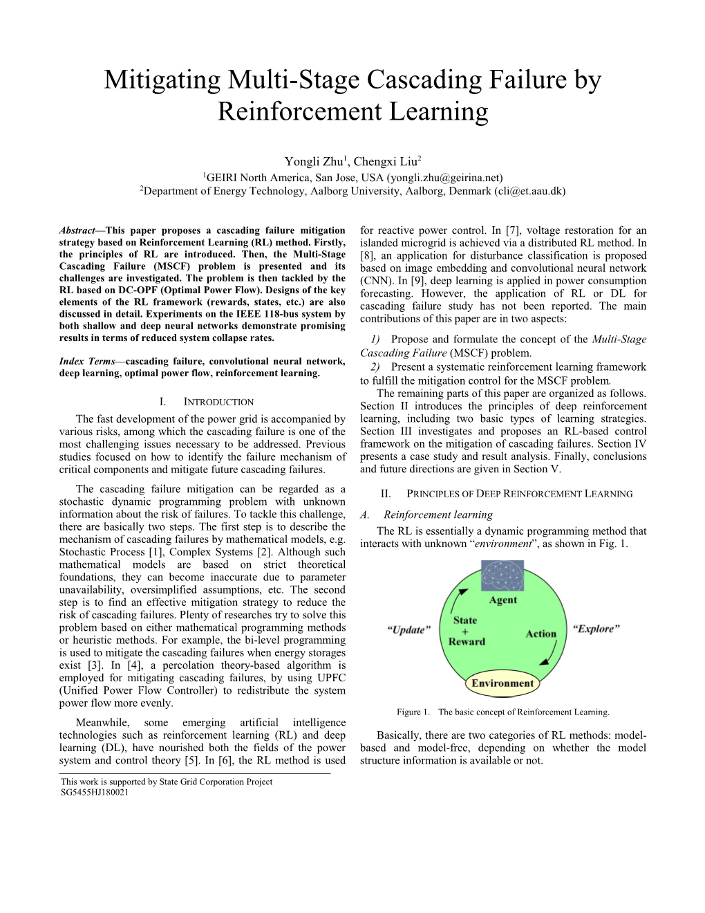 Mitigating Multi-Stage Cascading Failure by Reinforcement Learning