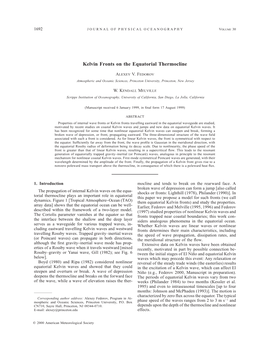 Kelvin Fronts on the Equatorial Thermocline