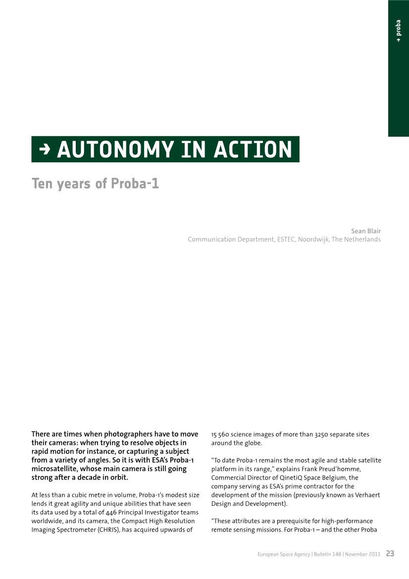 → AUTONOMY in ACTION Ten Years of Proba-1