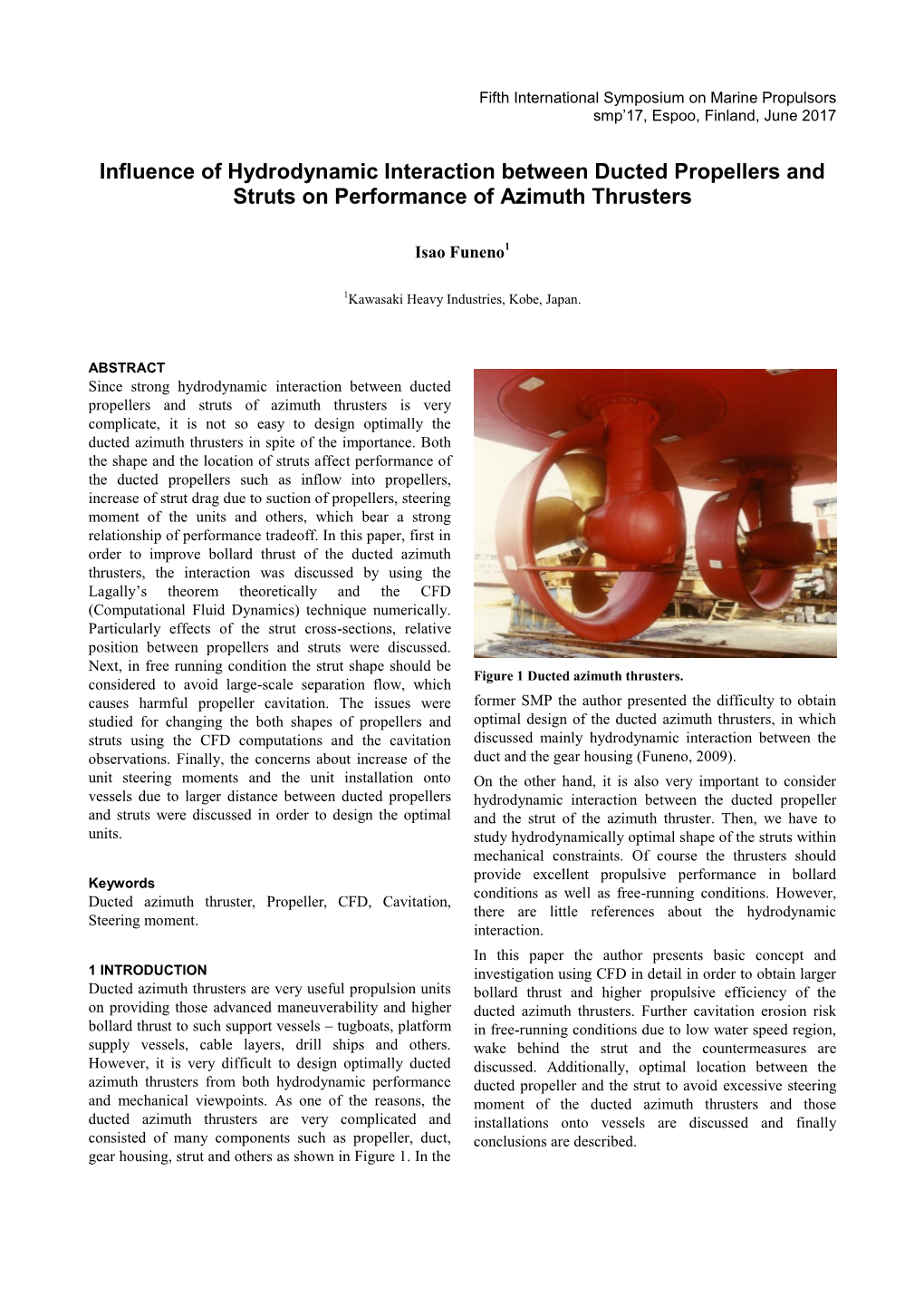 Influence of Hydrodynamic Interaction Between Ducted Propellers and Struts on Performance of Azimuth Thrusters