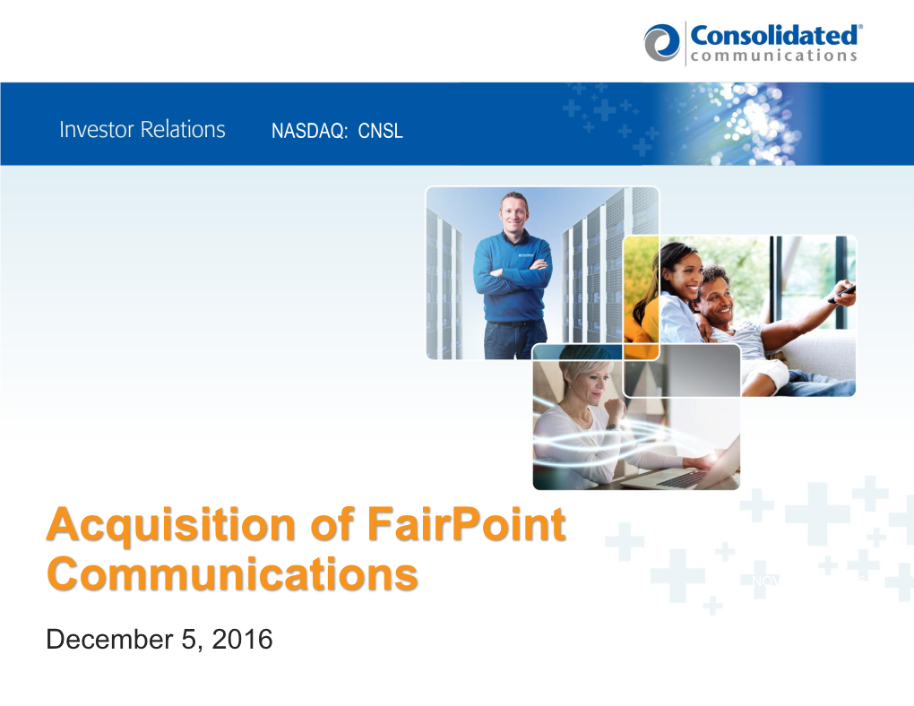 Acquisition of Fairpoint Communications