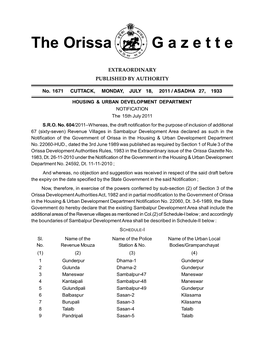 The Orissa G a Z E T T E