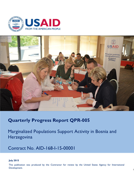 Quarterly Progress Report QPR-005 Marginalized Populations