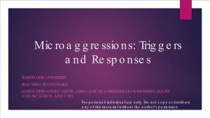 Microaggressions: Triggers and Responses