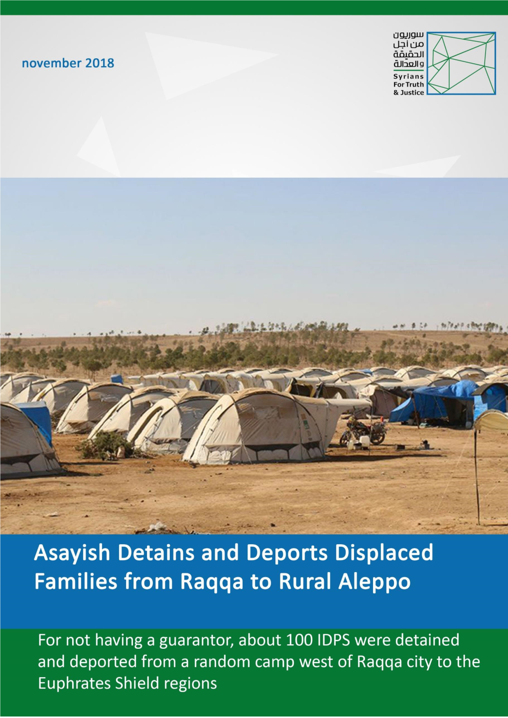 Asayish Detains and Deports Displaced Families from Raqqa to Rural Aleppo