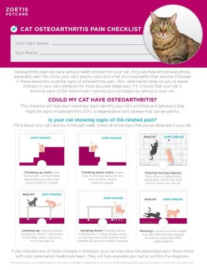 Cat Osteoarthritis Pain Checklist