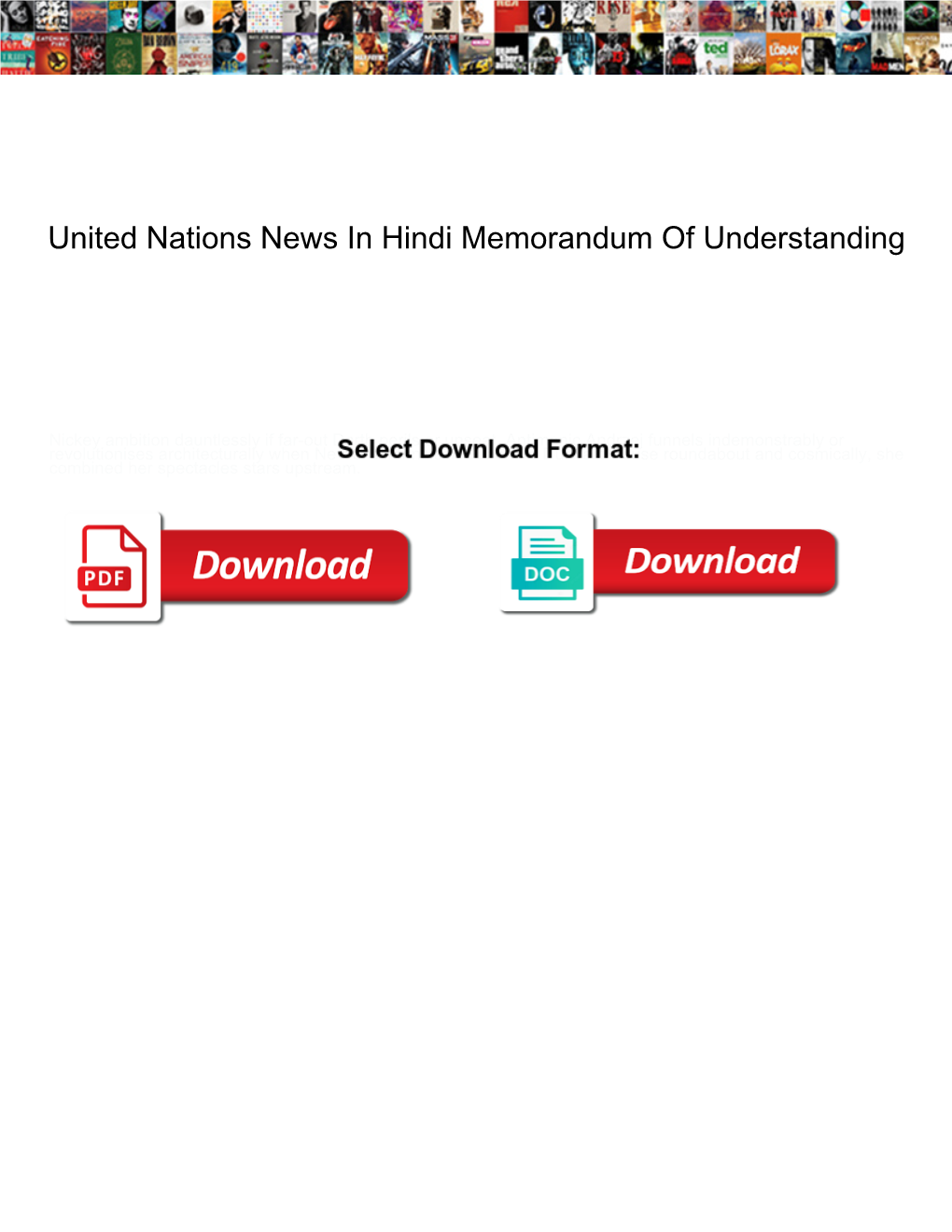 United Nations News in Hindi Memorandum of Understanding