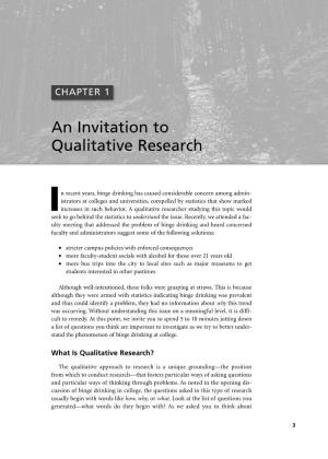 An Invitation to Qualitative Research