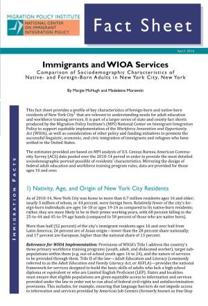 Immigrants and WIOA Services: Comparison of Sociodemographic Characteristics of Native- and Foreign-Born Adults in New York City, New York