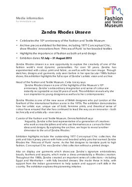 Zandra Rhodes Unseen