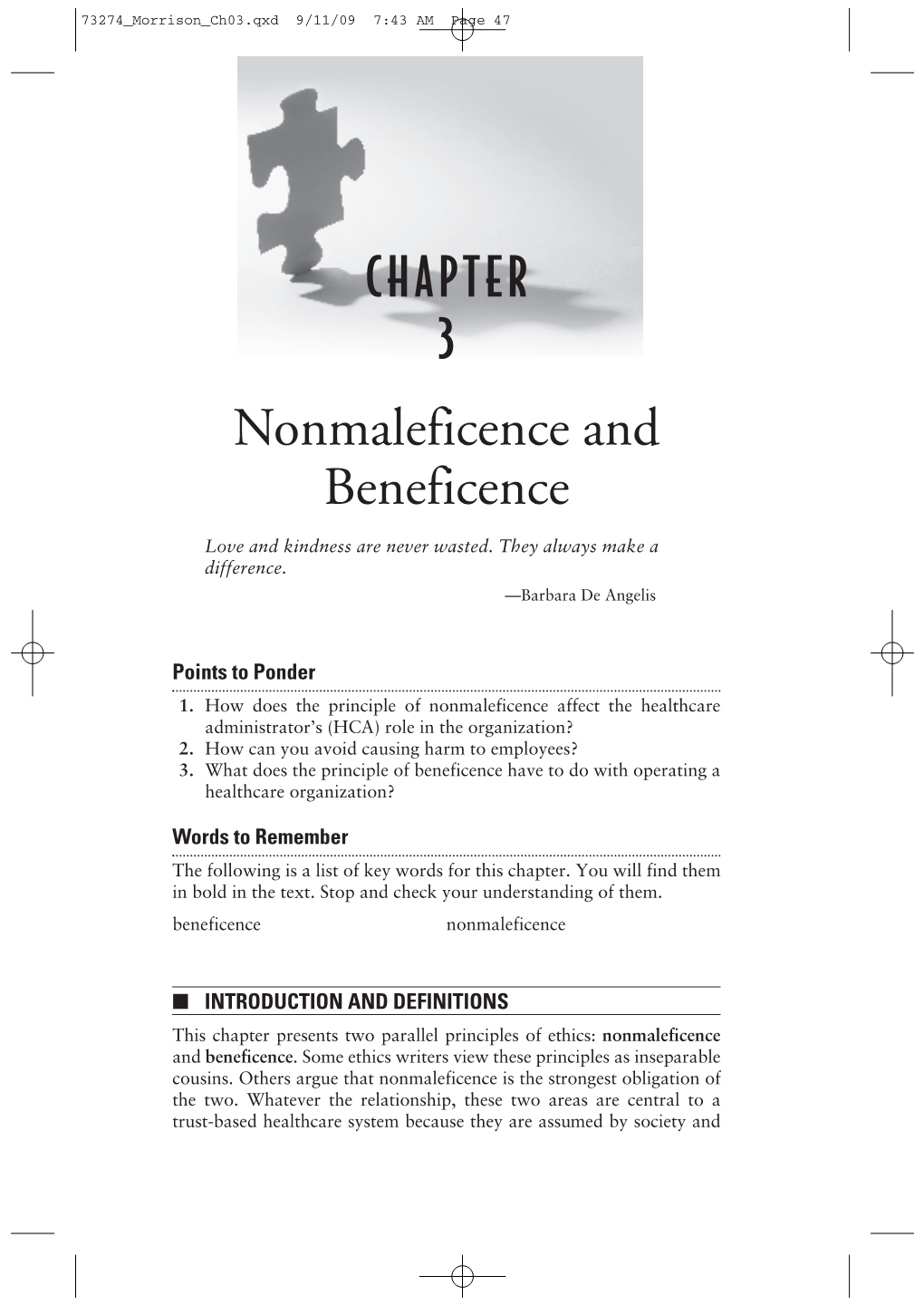 CHAPTER 3 Nonmaleficence and Beneficence