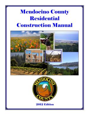 Mendocino County Residential Construction Manual