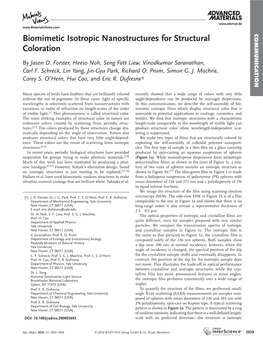 Biomimetic Isotropic Nanostructures for Structural Coloration