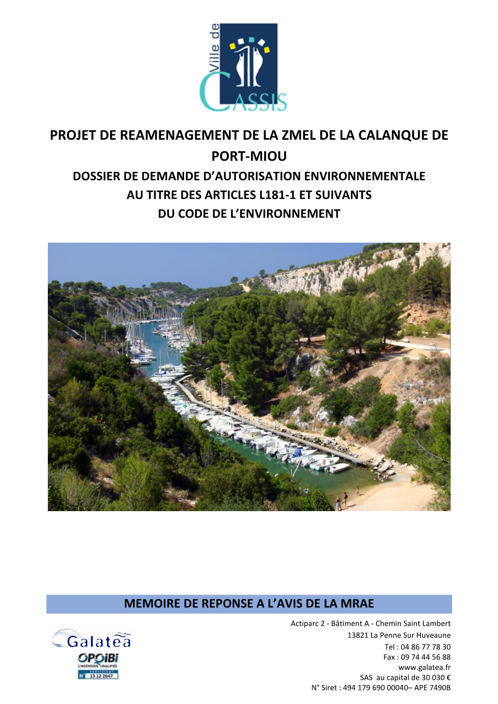 Projet De Reamenagement De La Zmel De La Calanque De