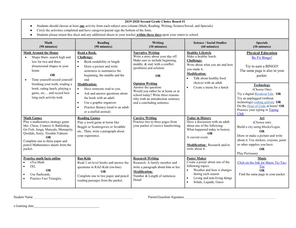 Physical Education Be Fit Bingo! Try to Earn a BINGO!